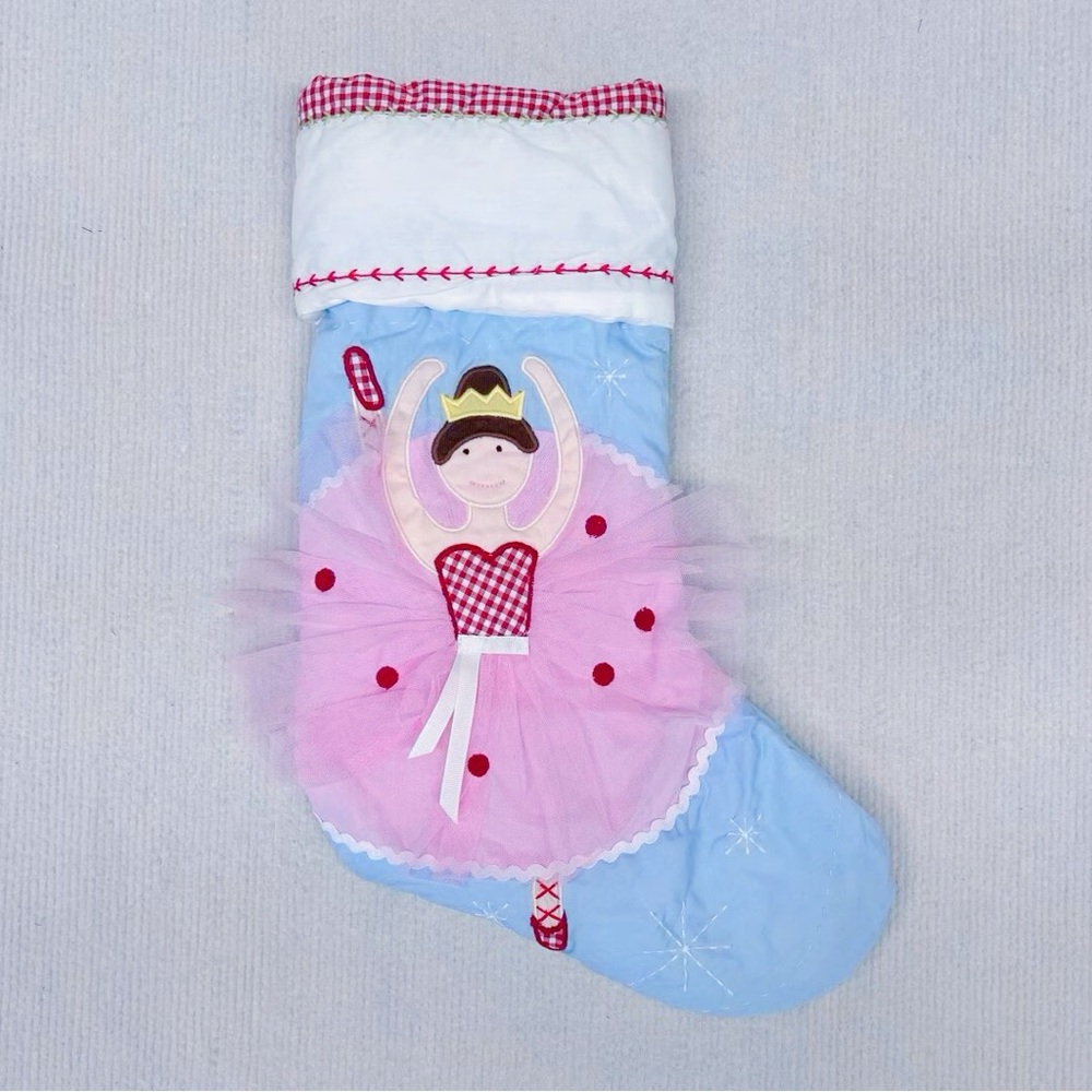 Pottery Barn Kids Ballerina Quilted Christmas Stocking in Blue,No Monogram